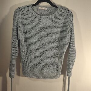 Rewind Women's Celery Green Long Sleeve Open-Knit Sweater Size S